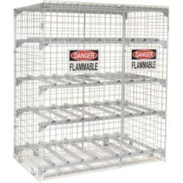 Global Equipment Horizontal 12 Cylinder Storage Cabinet, Manual Close 116203